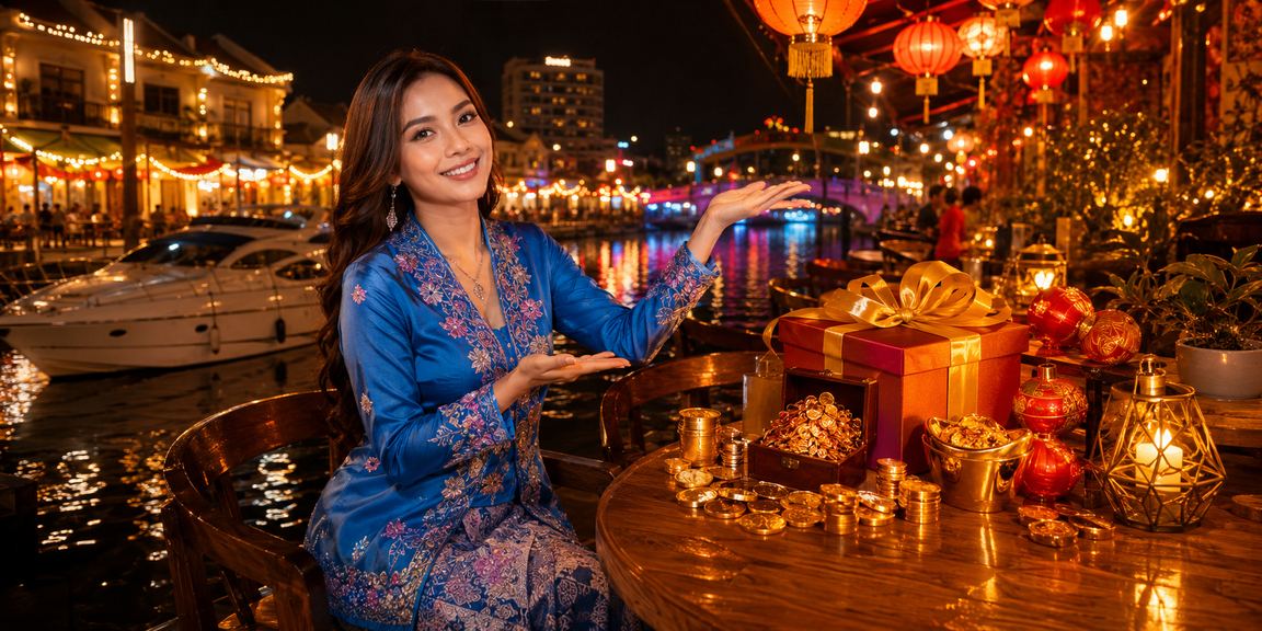 Pengguna wanita berbaju kurung dari Melaka menikmati bonus deposit dalam platform 350f